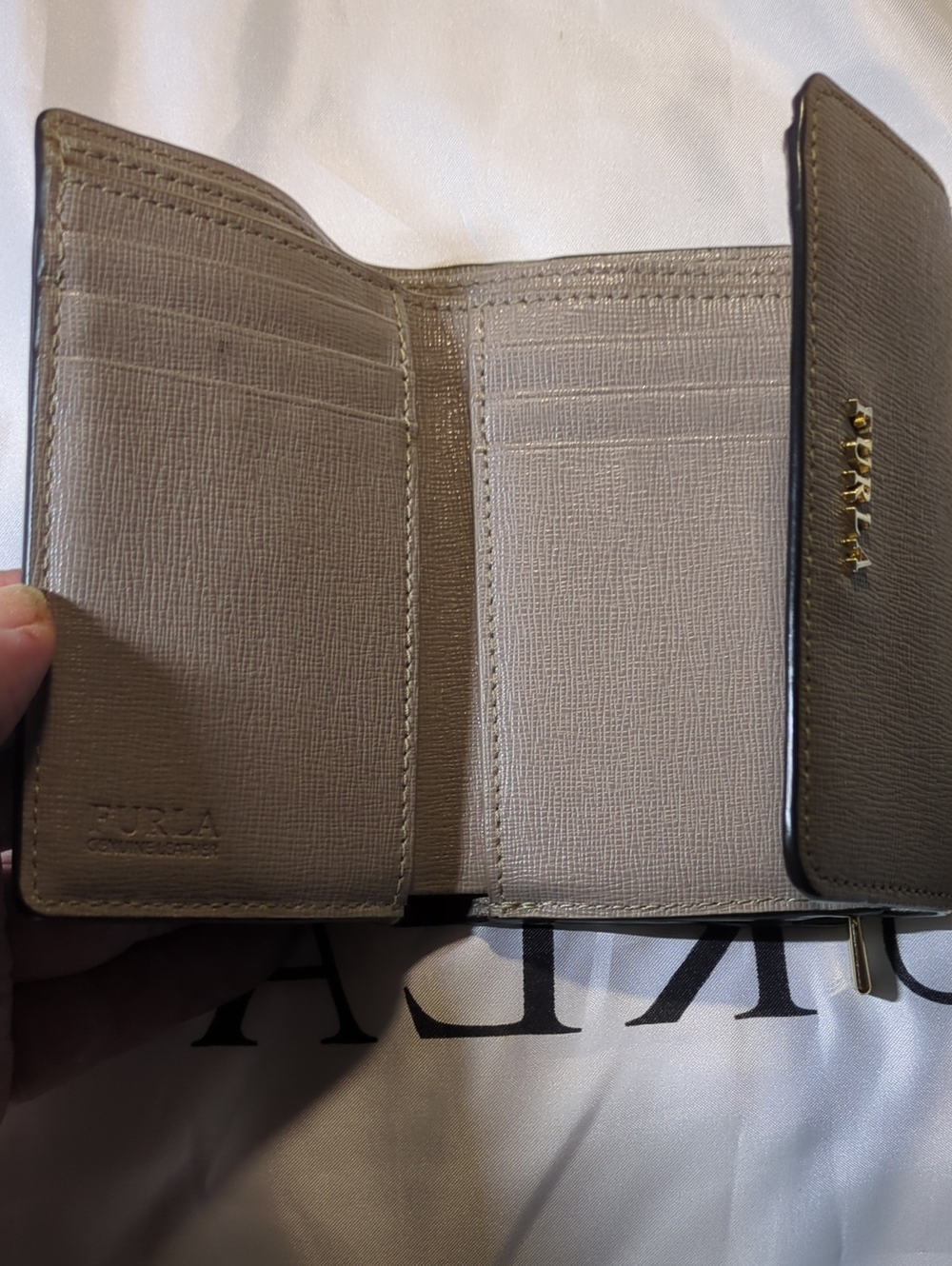 Furla White & Green Leopard Print Satchel - Picture 15 of 16